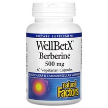 Natural Factors WellBetX 베르베린 500mg 베지 캡슐 60정, 60개입 × 1개