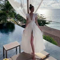 이소이 플라워 와이드 골지니트 발리 동남아 해외여행 여름옷 휴양지룩 원피스 리조트룩 신슬기 점프수트 커플 발리여행 맥시