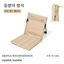 야외 캠핑 휴대용 야외용 접이식 의자경량 편안한 접이식 공원 레저, 단일사이즈, (파인 샌드 옐로우)
