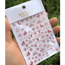네일아트스티커 3D 크리스마스 네일 아트 스티커 진저 브레드 남자 빨간 산타 클로스 나무 곰 눈사람 사슴 슬라이더 데칼 매니큐어 장식, [65] WG445LShong