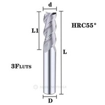카바이드 반경 엔드 커터 밀 알루미늄 Cnc 밀링 금속 텅스텐 스틸 CNC 가공 엔드밀, d8x8Dx45x150L+3FHRC55
