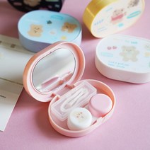 로모주 큐트 렌즈 케이스 세트 (집게+흡착봉+렌즈통+거울) KN-05052, 까만곰