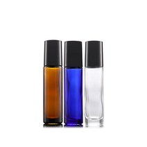 10ml 두껍고 단단한 갈색 롤온 공병 아로마오일 롤러볼 향수 용기, 블루, 1개