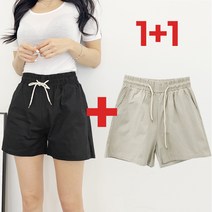 가비진 여성용 1+1 세트!! 시원한 여름 린넨 스판 밴딩 반바지 팬츠 바지