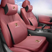 포르쉐 전용 시트 차량용 방석 Cayenne macan718 파나메라 사계절 통용, 1 헤드레스트 (클래식 블랙포르쉐 로고), 1개