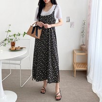 브이와이 여자 버터플라이 나비 패턴 뷔스티에 끈나시 롱원피스