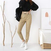 코디제이 여자 바지 W스판조거팬츠 데일리룩 배기바지 남녀공용 밴딩팬츠 스판바지