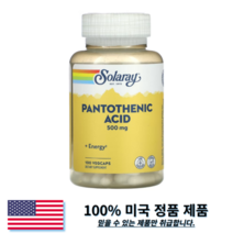 솔라레이 Pantothenic 판토텐산 500mg 비타민B5 칼슘 베지캡슐 100정