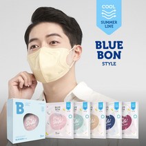 블루본 스타일 썸머라인 컬러 마스크 대형 100매, 민트