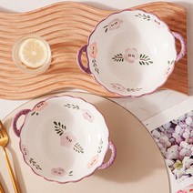 BLOWFISHFUGU 양손 스프볼 화훼 국그릇 비빔밥그릇 2P