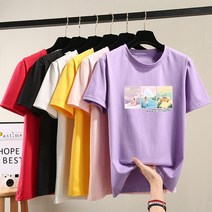 [오늘발송] 스타일아유 여성용 여름 반팔티 캐릭터 프린트 쫀쫀 라운드 반팔 티셔츠 6color[AYG6TS368A]