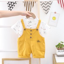 아기 여름 정장 소년 멜빵 바지 정장 소녀 야외 0-5 세 유아 여름 정장 빠른배송