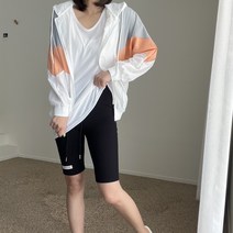 에이치스 투톤배색 얇은긴팔 여름 후드 바람막이점퍼