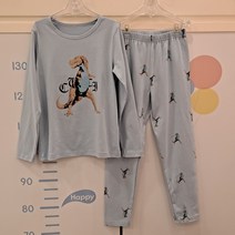 꾸시꾸시 남아 면 스판9부 내의세트@@@ 귀여운 공룡무늬!!! 시보리가 없는 기본스타일로 신축성이 뛰어나 착용감이 편한 실내복세트!!!