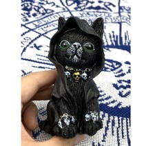 불상 미니 부처님상 부처상 black magic 고양이 장식품 테이블 아트 original Gifts 명상 동상 수지 그림 마법사 인형 홈 장식 점 도구, g 고양이 마술 가운