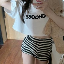 YAPOGI레터링 화이트 티셔츠 여 여름 루즈핏 슬림해 보이는 숏 슬리브 탑