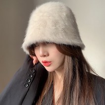 앙고라 버킷햇 겨울 털모자 밍크 퍼 벙거지모자 여행