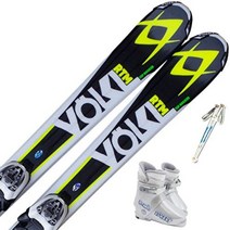 스키 폴클 (VOLKL) 4 점 세트 주니어 스키 RTM-JR 스톡 부츠 포함, 부츠23   스키130cm / 스톡 100cm