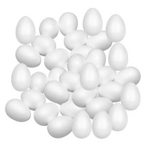 shangren 150 조각 흰색 50mm 거품 계란 DIY 모델링 스티로폼 부활절 파티 장식, 하얀색