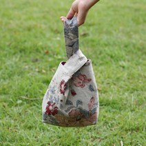 [DIY키트 패키지] (동영상설명) 퀼트손목가방만들기 린넨양면손목가방 디자인선택 릴리안퍼플 외 디자인선택가능 봄가방 여름가방 매듭가방, 라즈베리