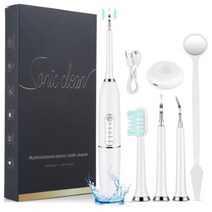 가정용 치아 청소 치석 청소 치석 치석 치아 얼룩 휴대용 전동 치아 청소기 치석 제거제, 하얀