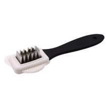 1 pcs 다기능 3면 신발 청소 브러시 누벅 블랙 안전화 구두 운동화 털이개 솔 청소