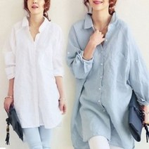 -여성남방 여자셔츠 솔리드셔츠 빅사이즈 롱셔츠
