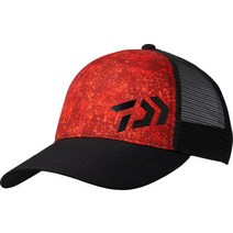 다이와 남성 피싱 캡 모자 하프 메쉬 DC-6622 스포츠 낚시, 오렌지블랙