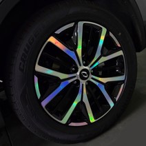 [JR SHOP] 르노삼성 더뉴 QM6 19인치 휠스티커 차량 튜닝 용품 새차 신차선물, 유광블랙