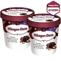 하겐다즈 아이스크림 파인트 다크 초콜릿 가나슈&아몬드 473ml X 2개