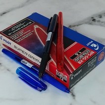 문구반점 빠이롯트 수입볼펜 파이롯트 1.6mm 유성볼펜 Super Grip_G 캡형 1다스 (제스트)_973EA, 블랙 1다스, 본상품선택