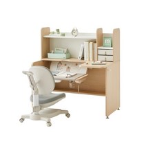 한샘 티오 그로잉데스크 전면책상 3단 120x75cm+하이 기능성 의자 DIY, C형-화이트/내추럴오크, A형-핑크(G)