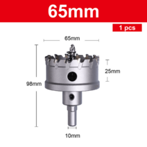 컷쏘 멀티커터 충전전기톱 16-80mm tct 구멍 톱 텅스텐 카바이드 드릴 비트 코발트 커터 스테인레스 스틸 플레이트 철 금속 드릴링 절단, 65mm-1개