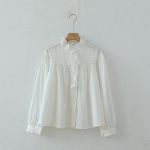 수입의류 레트로 화이트 프릴 공주풍 귀여운 데이트룩 캐쥬얼 하객 오피스 블라우스