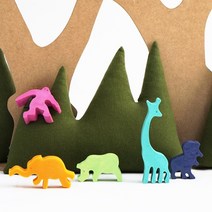 주주펀 동물가족 - 균형 쌓기 교구 블럭 5Pcs
