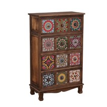 고가구 약장 엔틱 장식장 서랍장, 레트로 화이트 9 그리드