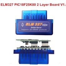 자동차진단기 차량진단기 자동차스캐너 PIC18F25K80 ELM327 V1.5 더블 보드 OBD2 진단 스캐너 블루투스 ELM 327 1.5 25K80 칩 자동차 코드 리더 OBD, 2pcb Pic18f25k80