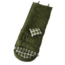 손이 편한 코튼 동계침낭 특대형 3kg + 베개, 카키, 1세트