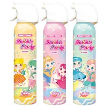 핑키통키 버블파티 300ml x3 유아 버블클렌저 거품목욕 스프레이 버블바스, 프레시라임_캔디핑크_스카이민트