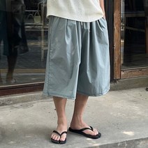 멜론 나일론 밴딩 와이드 8부 반바지 숏팬츠 빅사이즈 트레이닝 시티보이 버뮤다 코디