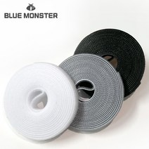 블루몬스터 양면 벨크로 테이프 찍찍이 케이블타이 전선정리 2cm x 6m, 3개, 그레이
