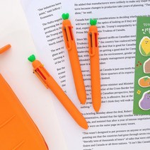핑크풋 당근 6색 볼펜0.7mm 1개 랜덤 다색펜 여러가지볼펜 멀티펜