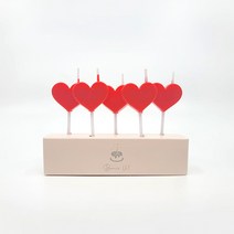 보니스유 하트초(5개입) 귀여운 생일 파티 케이크 초 캔들, 10세트, 레드