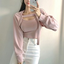 끈 가디건 볼레로 나시 세트