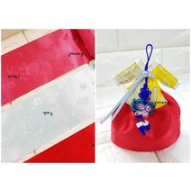 대빵 넓은 동백꽃 한복원단 리본(폭 10cm)/한복방향제