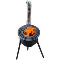 인공위성난로 주물화목난로 석탄 무쇠 주물난로, 스탠다드 58cm 그레이박스 7종세트