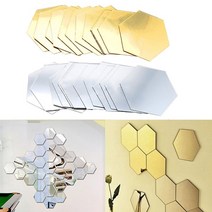 아크릴거울 붙이는 샤워실 면도경 아기안전 무타공 12pcs 3d 육각 벽 스티커 diy 아트 홈 장식 거실 장식 타일 스티커 룸 accessori, 80x70x40mm