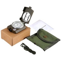 전문 군사 나침반 도보 설비 나침반 관광 네비게이터 야외 캠핑 생존 지질 삼림 나침반, Army Green, One Size, 동색, 1개