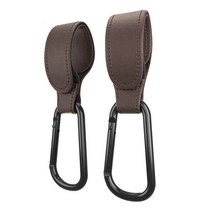 개모차 반려동물유모차 펫유모차 펫이동차 펫이동장 1/2pcs 휴대용 PU 가죽 유모차 걸이 후크 Carabiner 카트 액세서리, [09] 2pcs Dark Brown