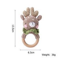 코바늘 세트 장난감 나무 이갈이 크로셰 동물 BPA 프리 딸랑이 아미구루미 선물 4 개 1, 1PC Elk